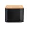 Hello Honey® 11.75" Black Metal Bread Bin with Bamboo Lid